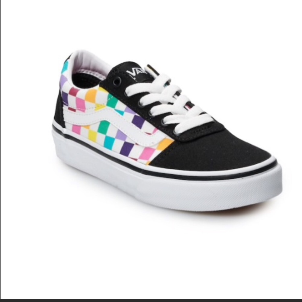 Vans Rainbow Checkerboard Old Skool Shoes 5.5 New